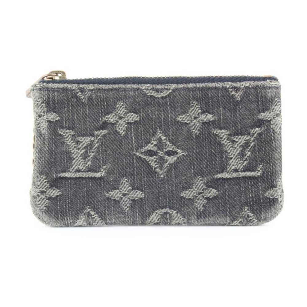 Louis Vuitton Black Monogram Denim Pochette Cles Key Pouch 1LVJ1026